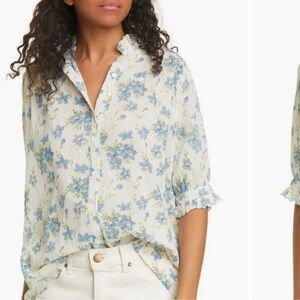 The GREAT Cedar floral top blue bonnet